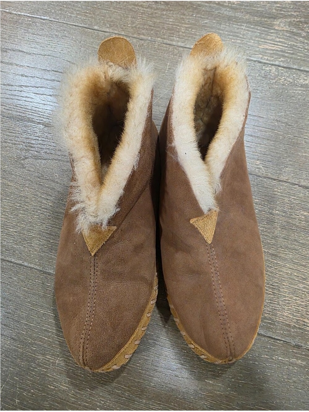 Brown Tan Suede L.L.Bean Wicked Good Slippers Womens 8M